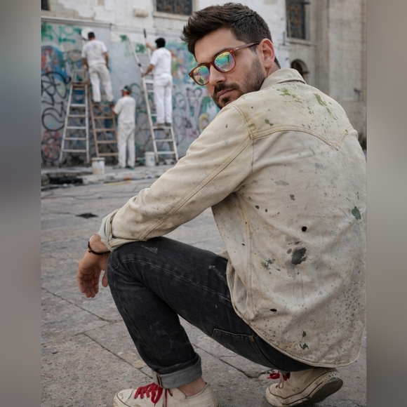 Levi's Canvas Tarp Western Pearl Shirt Custom Tailor Shop - Picture 3 of 16